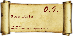 Olsa Itala névjegykártya
